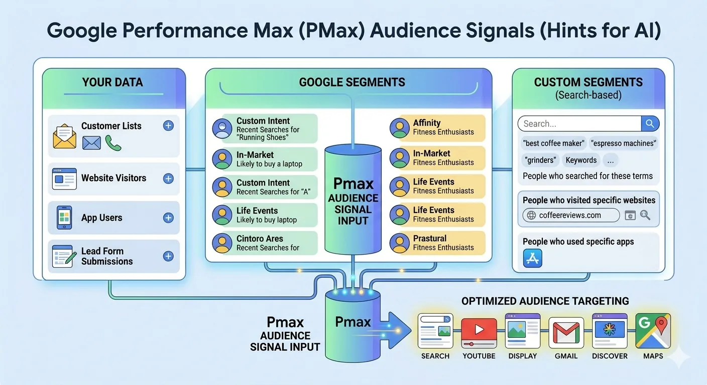 Señales de audiencia en PMax