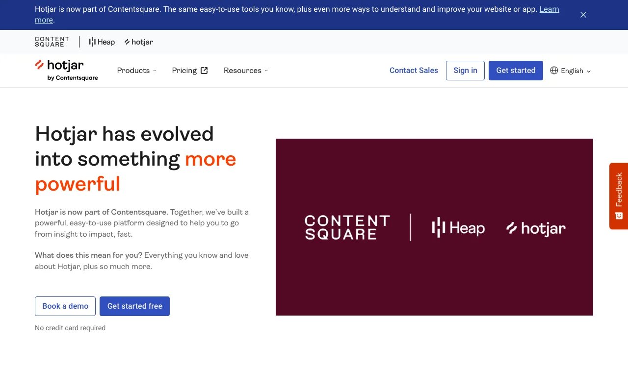 Hotjar homepage — heatmap and session recording tool for CRO research
