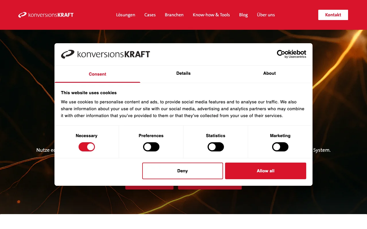 KonversionKraft homepage — leading German CRO agency blog