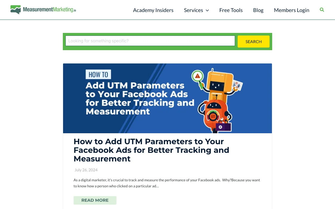Measurement Marketing blog homepage — accessible analytics tutorials by Chris Mercer